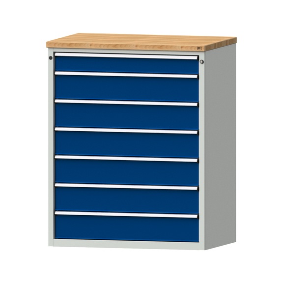 Drawer cabinet V1060 model 4001 BMP 40 mm RAL 7035/5010 height 1320 mm, 200 kg - Cupboard with drawers (storage equipment, workshop)