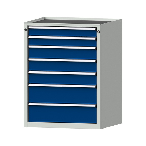 Drawer cabinet V760 model 3005 Storage tray RAL 7035/5010 Height 980 mm, 200 kg - Cupboard with drawers (storage equipment, workshop)