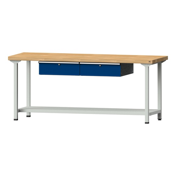 Work table, model 75, BMP 50 mm, RAL 7035/RAL 5010, 850 x 2000 x 700 mm - Working table 2000 mm static