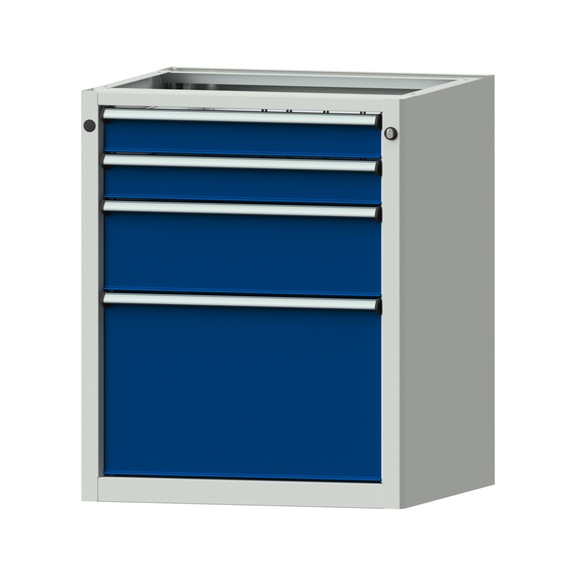 Base cabinet V/T - BL, model 2407, RAL 7035/RAL 5010 - Base cabinet for workbench (workshop)