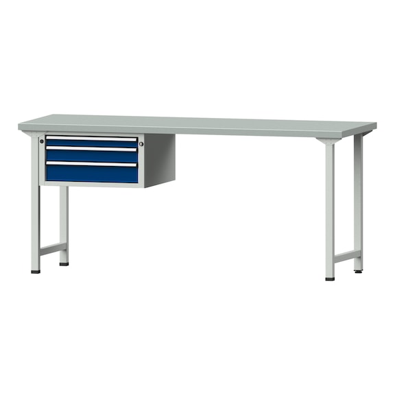 Combination workbench V/T-BL1500/2000 mm Model 522 ZBP 40 mm RAL 7035/5010, 890 x 2000 x 700 - Combination workbench 2000 mm models 521 V - 726 V