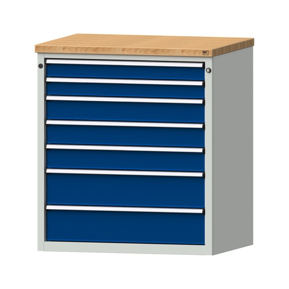 Drawer cabinet V910, model 3005, BMP 40 mm, RAL 7035/5010, height 1020 mm, 200 kg - Cupboard with drawers (storage equipment, workshop)