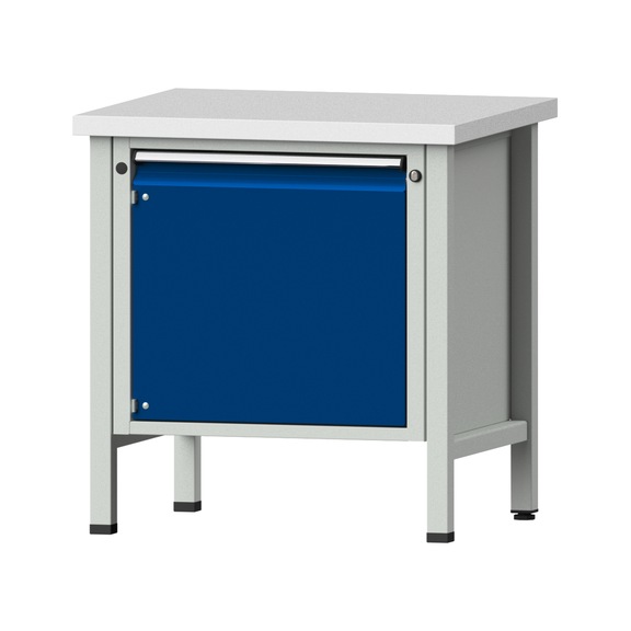Box workbench V/T-BL 800 mm, model 12, KSP 40 mm, RAL 7035/5010, 840x800x700 - Cabinet workbench 1 block