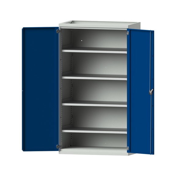 Heavy-duty cabinet T630 mm - H1950 mm, model 101, RAL 7035/RAL 5010, 620.011.0002 - Workshop cupboard