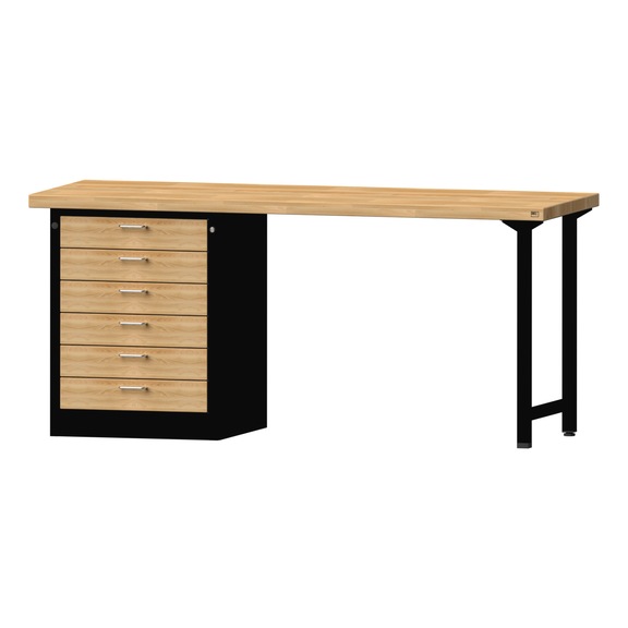 Combination workbench V/T-BL1500/2000 mm, model 833 BMP 50 mm RAL 7016, 900x2000x700 mm - Combination workbench 2000 mm models 821 VH - 850 VH