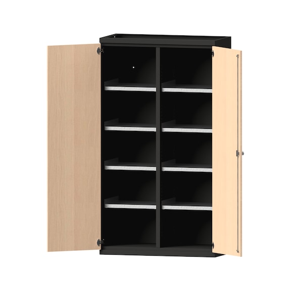 Schwerlastschrank T500mm - H1950mm, Modell 201, RAL 7016/RAL 7016, 620.007.0086 - Werkstattschrank