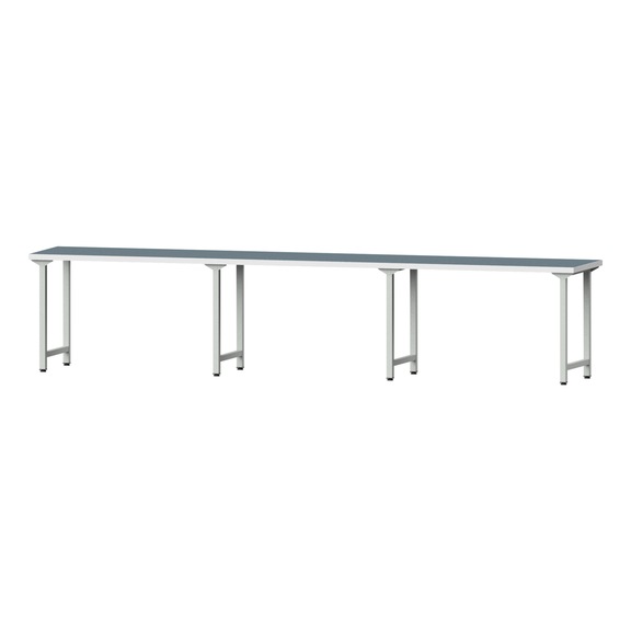 Work table, model 200, UBP 40 mm, RAL 7035, 840 x 4050 x 800 mm - Working table 4500 mm static