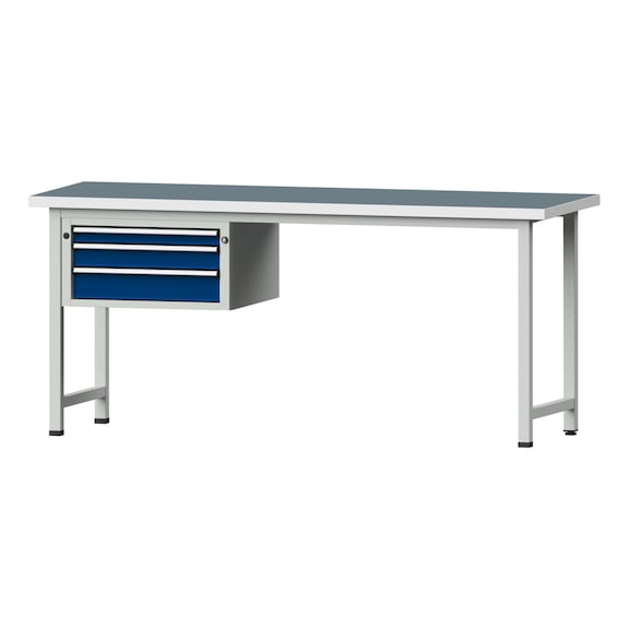Combination workbench V/T-BL1500/2000 mm Model 522 UBP 40 mm RAL 7035/5010, 890 x 2000 x 700 - Combination workbench 2000 mm models 521 V - 726 V