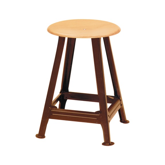 Steel strip stool with round seat, 4 legs, seat height 550 mm - Office stool (workshop)