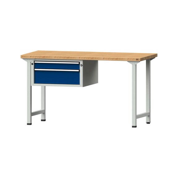 Combination workbench V/T-BL1500/2000 mm Model 501 BMP 40 mm RAL 7035/5010, 840 x 1500 x 700 - Combination workbench 1500 mm models 501 V - 709 V