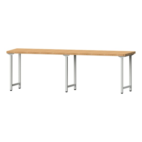 Arbeitstisch, Modell 190, BMP 50 mm, RAL 7035, 900 x 2800 x 800 mm - Arbeitstisch 2800 mm statisch