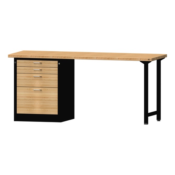 Combination workbench V/T-BL1500/2000 mm, model 827 BMP 40 mm RAL 7016, 890x2000x700 mm - Combination workbench 2000 mm models 821 VH - 850 VH