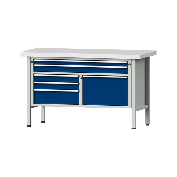 Box workbench 1500 3-piece housing model 257 KSP 50 mm 7035/5010 900x1500x700 - Cabinet workbench 2 blocks 1500 3-piece