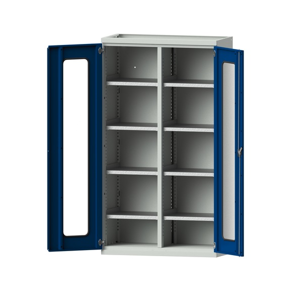 Schwerlastschrank T500mm - H1950mm, Modell 201, RAL 7035/RAL 5010, 620.007.0016 - Werkstattschrank