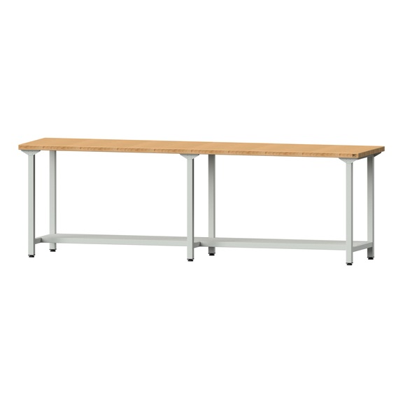 Arbeitstisch, Modell 91, BMP 40 mm, RAL 7035, 890 x 2800 x 700 mm - Arbeitstisch 2800 mm statisch