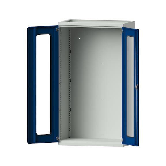 Schwerlastschrank T630mm - H1950mm, Modell 100, RAL 7035/RAL 5010, 620.011.0010 - Werkstattschrank