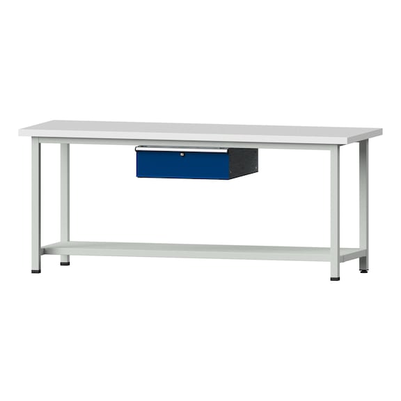 Work table, model 173, KSP 40 mm, RAL 7035/RAL 5010, 840 x 2000 x 800 mm - Working table 2000 mm static