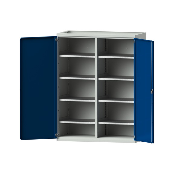 Heavy-duty cabinet W690 mm – H1950 mm, model 401, RAL 7035/RAL 5010, 620.014.0031 - Workshop cupboard