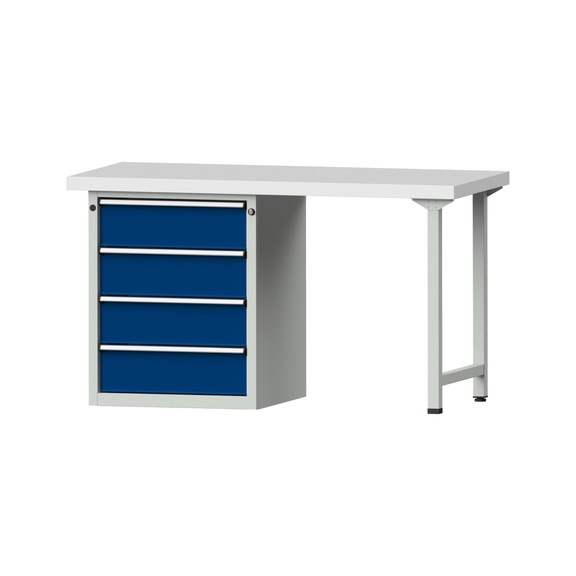 Combination workbench V/T-BL1500/2000 mm Model 808 KSP 50 mm RAL 7035/5010, 850 x 1500 x 700 - Combination workbench 1500 mm models 801 V - 808 VH