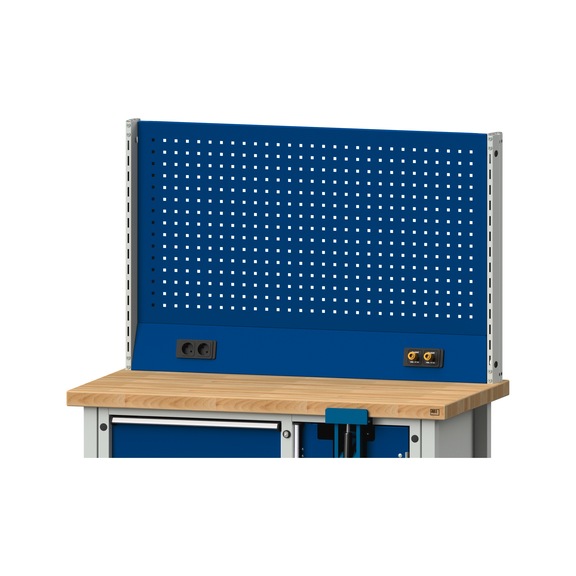 Grundaufbau Systemaufbau, Höhe 800, RAL 7035/RAL 5010, AM 1211, 999.200.0004 - Werkbank (System-Arbeitsplatz, Werkstatt, Sonstiges)