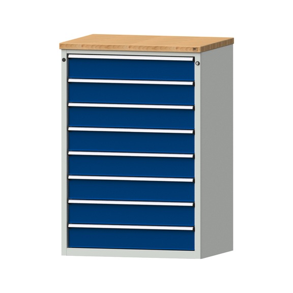 Drawer cabinet V910, model 4002, BMP 40 mm, RAL 7035/5010, height 1320 mm, 200 kg - Cupboard with drawers (storage equipment, workshop)