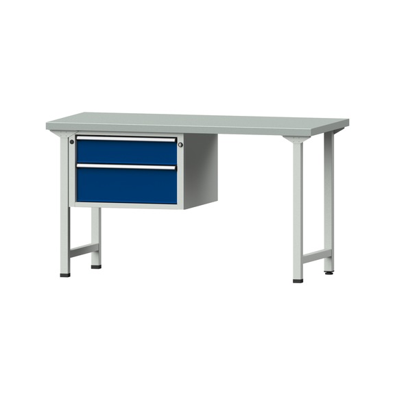 Combination workbench V/T-BL1500/2000 mm Model 607 ZBP 40 mm RAL 7035/5010, 840 x 1500 x 700 - Combination workbench 1500 mm models 501 V - 709 V