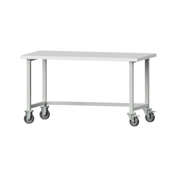 Work table, model 160, KSP 40 mm, RAL 7035, 840 x 1500 x 800 mm - Working table 1500 mm movable