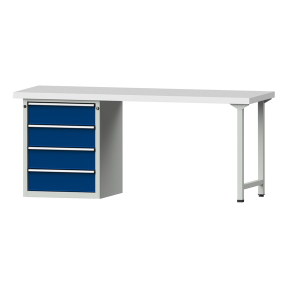 Combination workbench V/T-BL1500/2000 mm Model 828 KSP 50 mm RAL 7035/5010, 850 x 2000 x 700 - Combination workbench 2000 mm models 821 VH - 850 VH