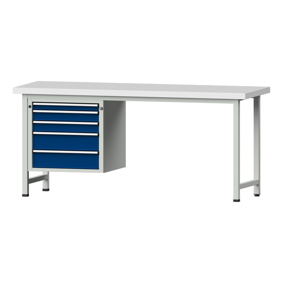 Combination workbench V/T-BL1500/2000 mm Model 723 KSP 50 mm RAL 7035/5010, 900 x 2000 x 700 - Combination workbench 2000 mm models 521 V - 726 V
