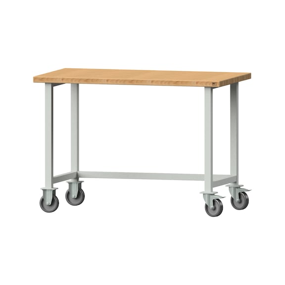 Work table, model 40, BMP 40 mm, RAL 7035, 890 x 1270 x 700 mm - Working table 1270 mm movable