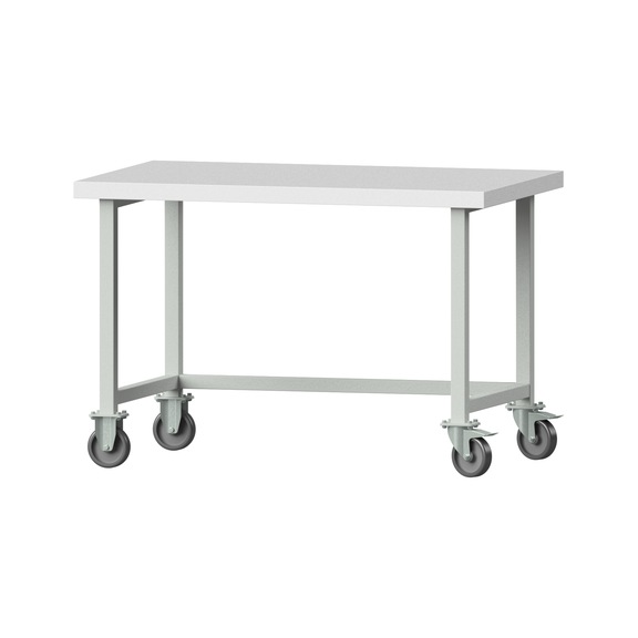 Work table, model 140, KSP 50 mm, RAL 7035, 850 x 1270 x 800 mm - Working table 1270 mm movable