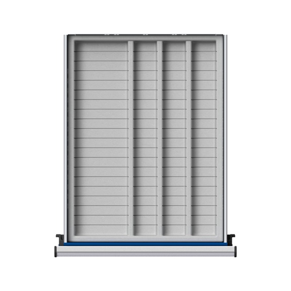 Plastic tray insert with 4 compartments for VC, WW + KS series - Drawer organ. Material (workshop equipment, parts)