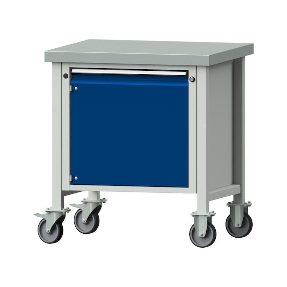 Kastenwerkbank V/T-BL 800 mm, Modell 12, ZBP 50 mm, RAL 7035/5010, 900x800x700 - Kastenwerkbank V - BL 1 Block