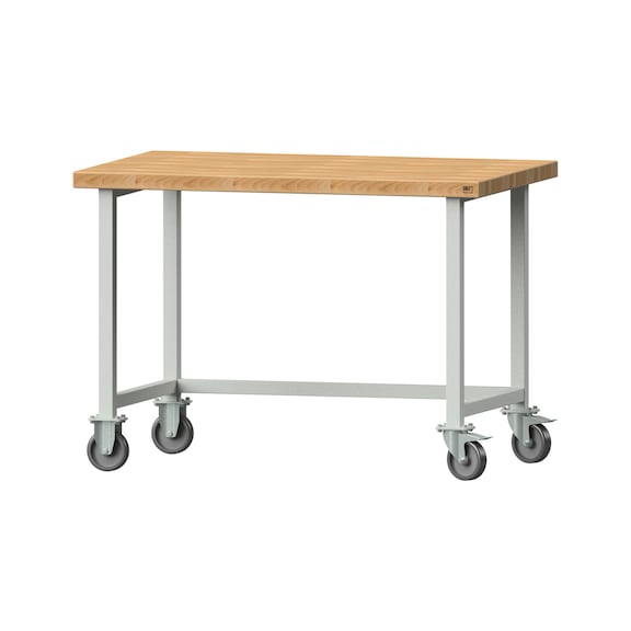 Work table, model 140, BMP 50 mm, RAL 7035, 900 x 1270 x 800 mm - Working table 1270 mm movable