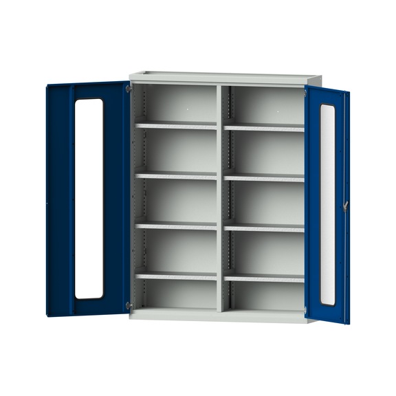 Heavy-duty cabinet T400 mm - H1950 mm, model 401, RAL 7035/RAL 5010, 620.009.0054 - Workshop cupboard