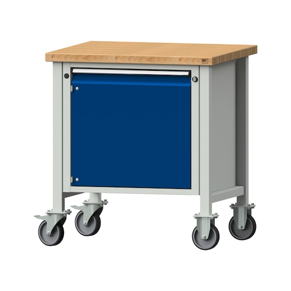 Kastenwerkbank V/T-BL 800 mm, Modell 12, BMP 40 mm, RAL 7035/5010, 890x800x700 - Kastenwerkbank V - BL 1 Block