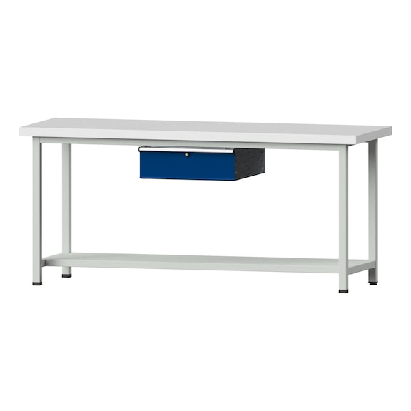 Work table, model 73, KSP 50 mm, RAL 7035/RAL 5010, 900 x 2000 x 700 mm - Working table 2000 mm static