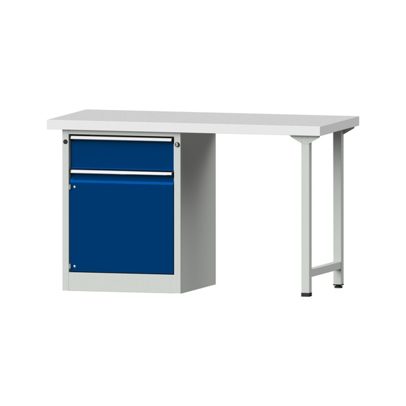 Combination workbench V/T-BL1500/2000 mm Model 801 KSP 50 mm RAL 7035/5010, 900x1500x700 - Combination workbench 1500 mm models 801 V - 808 VH