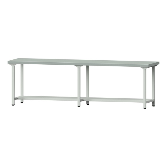 Arbeitstisch, Modell 91, ZBP 50 mm, RAL 7035, 850 x 2800 x 700 mm - Arbeitstisch 2800 mm statisch