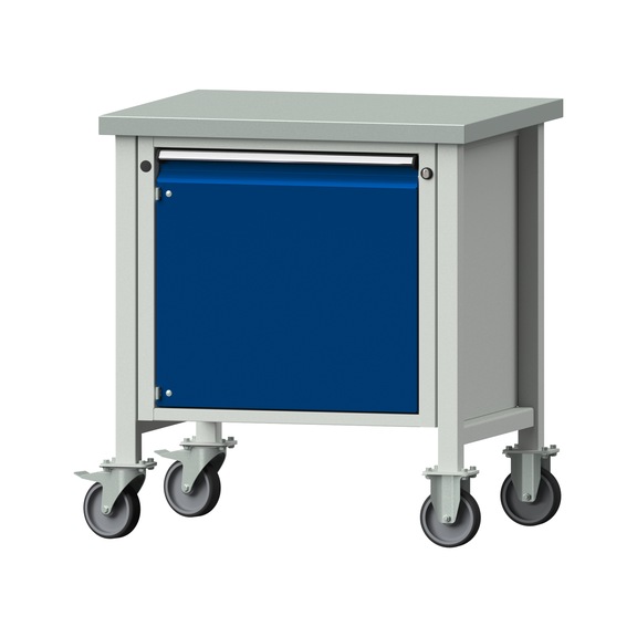 Box workbench V/T-BL 800 mm, model 12, ZBP 40 mm, RAL 7035/5010, 890x800x700 - Cabinet workbench 1 block