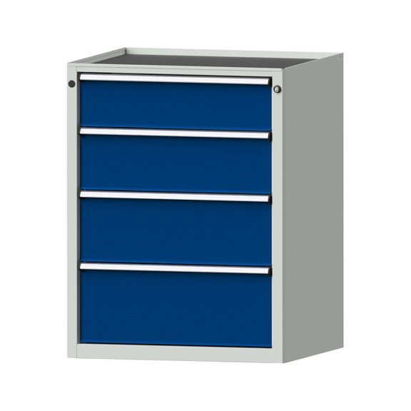 Drawer cabinet V760 model 3003, storage tray, RAL 7035/5010 Height 980 mm, 100 kg - Cupboard with drawers (storage equipment, workshop)