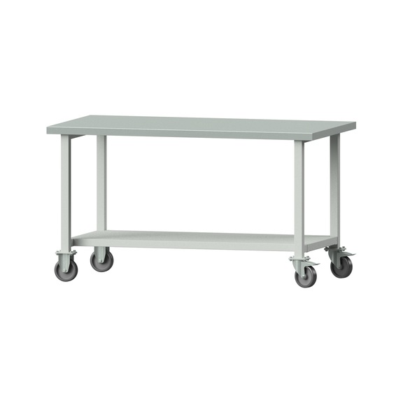 Work table, model 161, ZBP 40 mm, RAL 7035, 840 x 1500 x 800 mm - Working table 1500 mm movable