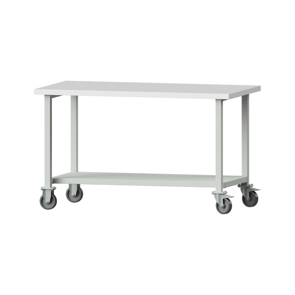 Work table, model 161, KSP 40 mm, RAL 7035, 890 x 1500 x 800 mm - Working table 1500 mm movable