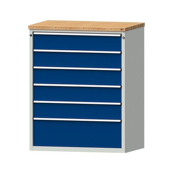 Drawer cabinet V1060 model 4003 BMP 40 mm RAL 7035/5010 height 1320 mm, 200 kg - Cupboard with drawers (storage equipment, workshop)