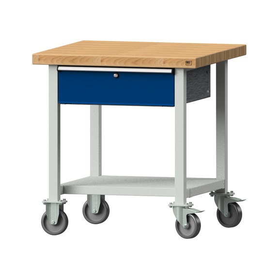 Work table, model 123, BMP 50 mm, RAL 7035/RAL 5010, 850 x 800 x 800 mm - Working table 800 mm movable