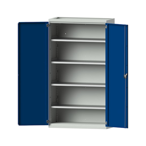 Schwerlastschrank T500mm - H1950mm, Modell 101, RAL 7035/RAL 5010, 620.007.0002 - Werkstattschrank
