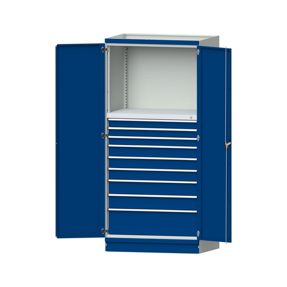Base cabinet modular cabinet system, model 4006, RAL 7035/5010, 999.170.0060 - Workshop cupboard