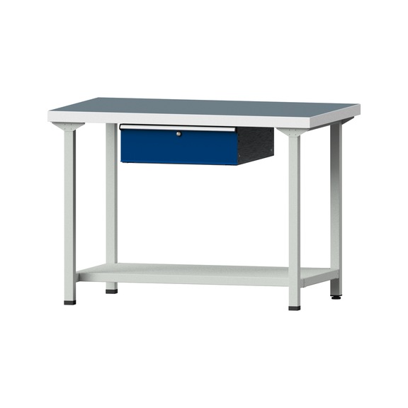 Work table, model 133, UBP 50 mm, RAL 7035/RAL 5010, 900 x 1270 x 800 mm - Working table 1270 mm static
