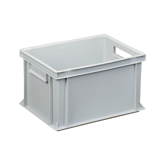 Closed Euro container NB 70 V1, grey - Storage transportation bin (workshop)