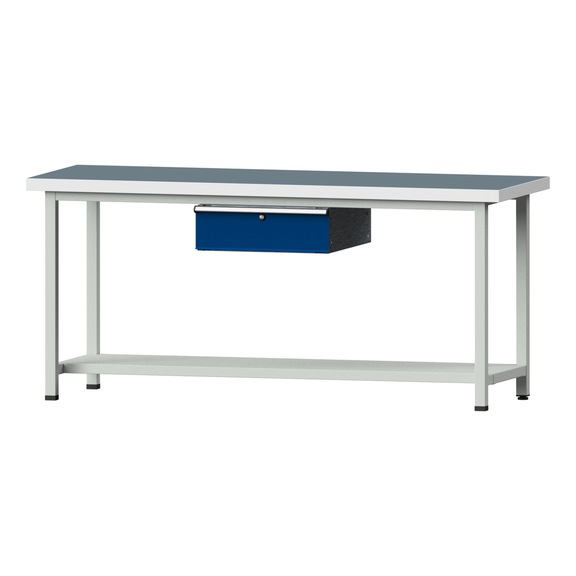 Work table, model 173, UBP 50 mm, RAL 7035/RAL 5010, 900 x 2000 x 800 mm - Working table 2000 mm static